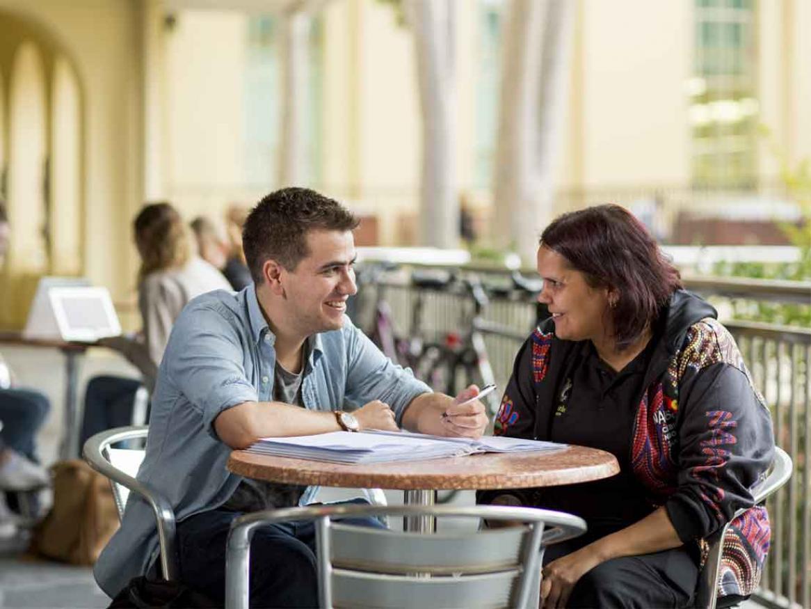 Students socialising on campus