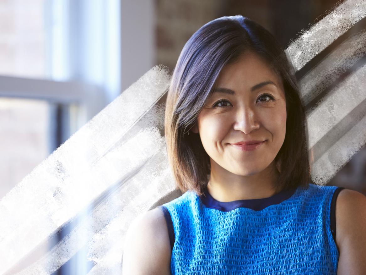 Asian female smiling