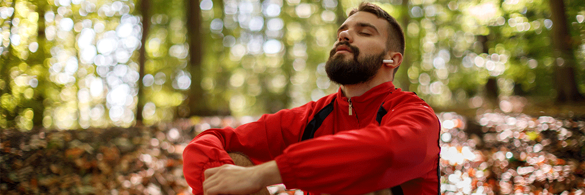 male meditation in nature